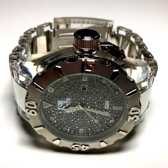 ⭐️HP⭐️ SK TIME Silver Austrian Rhinestones Fashion Watch - Picture 11 of 17